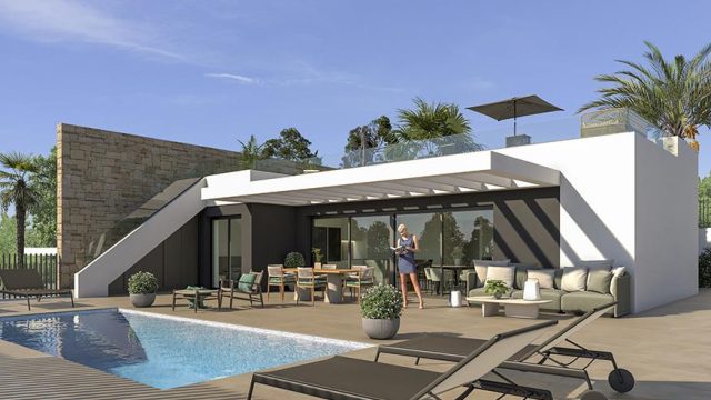 Villas de luxe 3 chambres et 3 salles de bain avec piscine privée à Mutxamel, Alicante