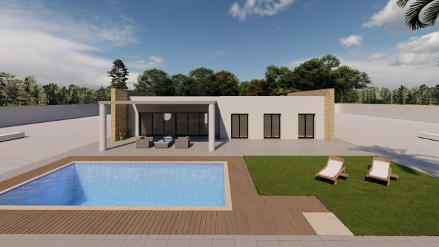 Superbe projet villa 3 chambres avec piscine à Pinoso sur un grand terrain de 10 000m2